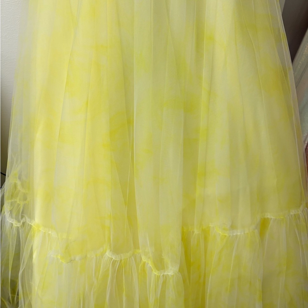 Jovani 38605 Elegant Yellow Tulle Gown NWT - Picture 2 of 6